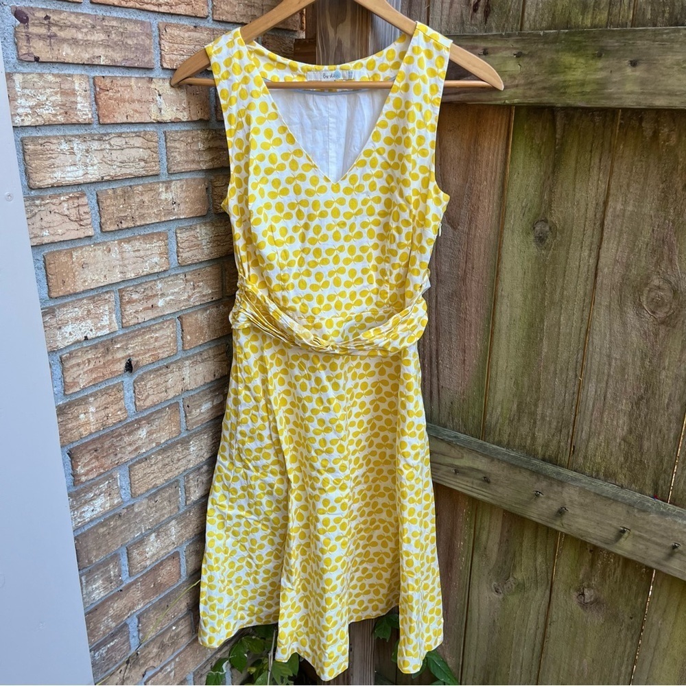 Boden Yellow Sleeveless Midi Dress